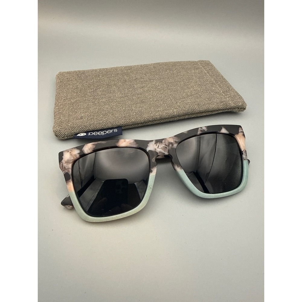 Peepers Cape May Polarized Sunglasses Womens OS Mint Black Marble 3047D Preppy